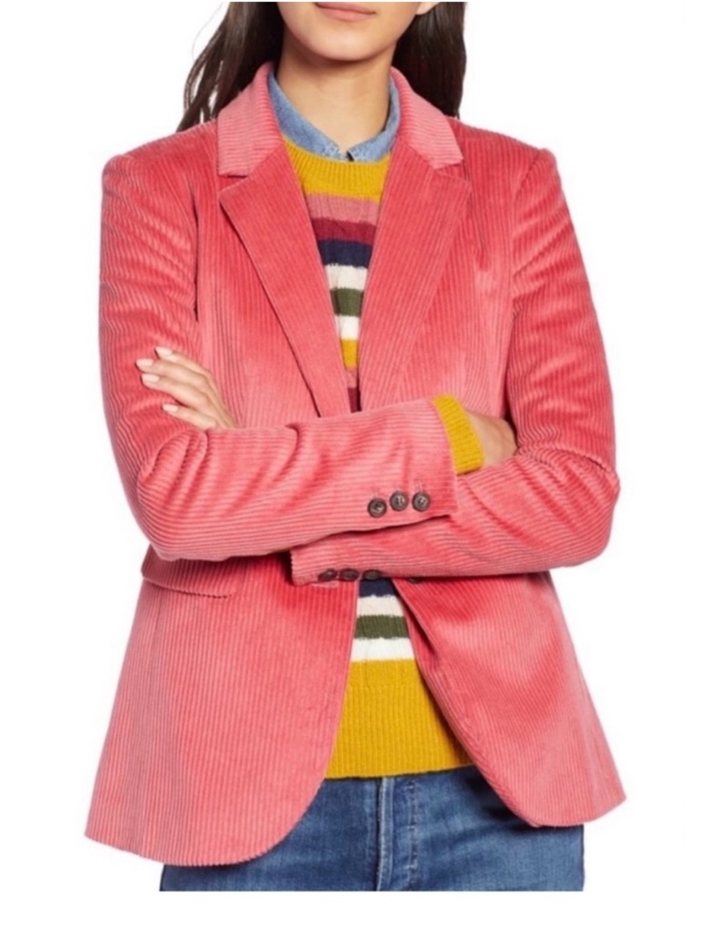 1901 Pink Corduroy Blazer Jacket